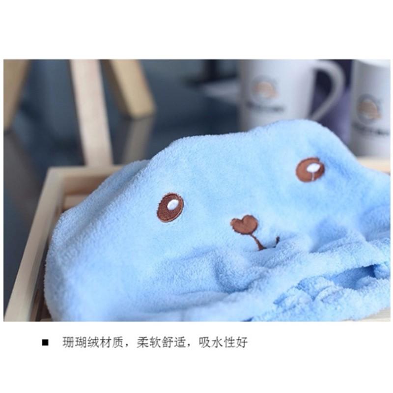 小熊吸水乾髮帽 神奇速乾【壹零二二】台灣現貨秒發&發票【E0220215】細纖維 珊瑚絨 擦髮帽 包頭巾 乾髮巾-細節圖6