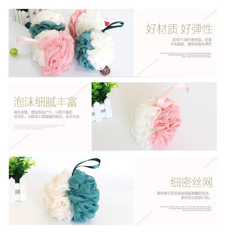 【台灣現貨🔥發票】 浴球 沐浴球 洗澡球 簡約雙色大號沐浴球 浴花 搓背澡花 洗澡用品 沐浴花 洗澡浴球 綿細泡泡-細節圖5