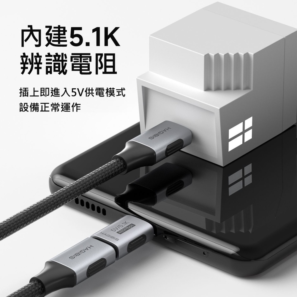Type-C 轉接頭 5.1K 下拉電阻 C to C 充電救星 支援 PD 快充線 適用 電風扇 數據傳輸 轉換頭-細節圖6