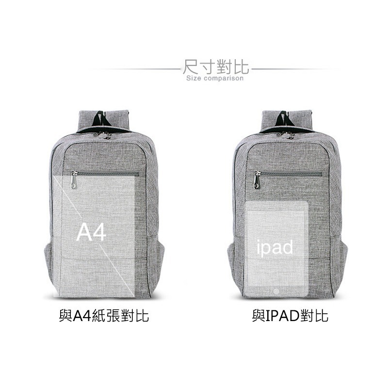 【質感磨砂 韓系素色】後背包 電腦包 多層收納 14吋筆電包 旅行包 男女 雙肩包-細節圖7
