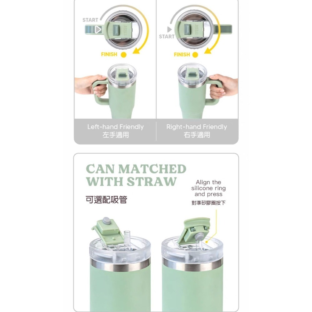 1200ML巨無霸不鏽鋼保溫杯｜雙層真空保冰｜一鍵開蓋防漏｜居家車用｜吸管直飲兩用｜16色可選-細節圖9