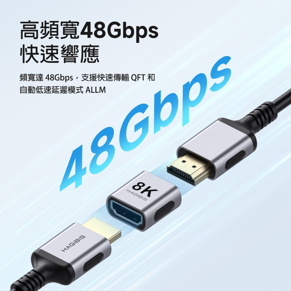 HDMI 2.1 母對母 轉接頭 8K 高清延長線 支援 4K/120Hz 電競 48Gbps 雙母頭對接頭 轉換器-細節圖6
