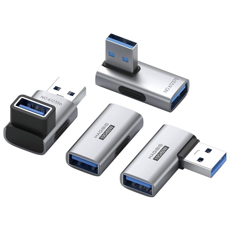 USB3.2 10Gbps 60W 90度彎頭轉接頭 公對母 L型/U型 直角延長 OTG 充電資料傳輸-細節圖10