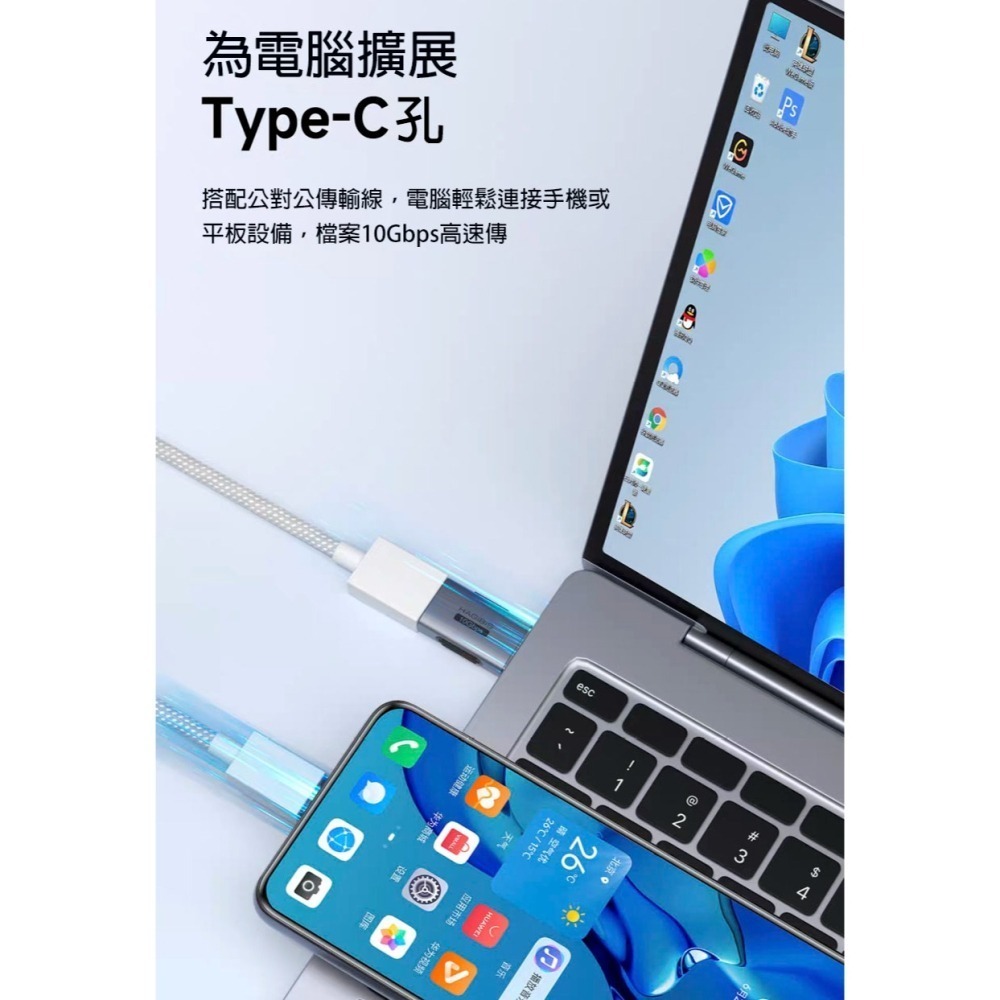 Type-C轉USB轉接頭 OTG轉換器 A公轉C母 C公轉A母 USB3.2Gen2 10Gbps 隨身碟滑鼠鍵盤-細節圖8