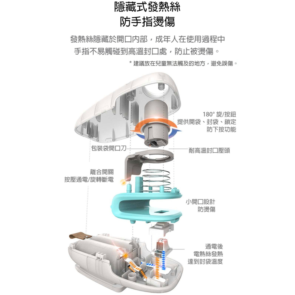 封口機 封口夾 連續式封口機 連續封口機 自動封口機 鋁箔封口機 塑膠袋封口機 食物封口機 食品封口機 密封機 小米有品-細節圖5