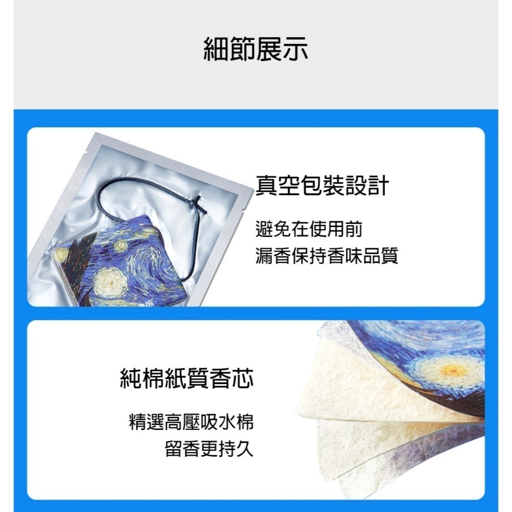 車用香氛掛片5入│小倉熊×梵高聯名│長效100天│車內香水香片│多場景除臭│藝術設計-細節圖6