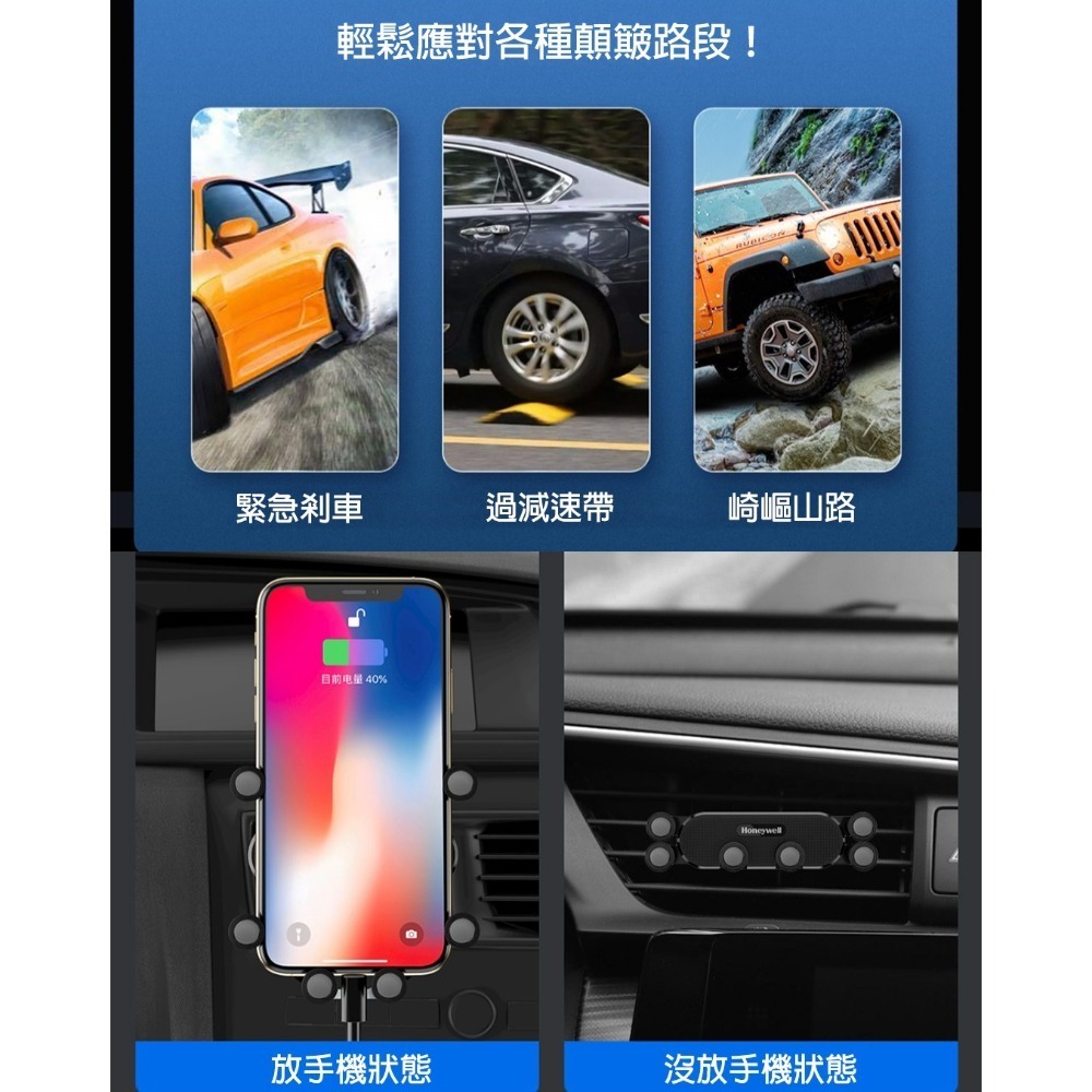 六點防滑 車用手機架 重力感應 汽車手機架 手機車架 出風口手機支架 汽車用手機架 車架 小米有品 Honeywell-細節圖10