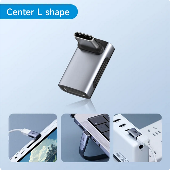 Type-C轉接頭 90度彎頭 USB4.0 公對母 L型U型延長頭 40Gbps 240W快充 8K影音 雷電3/4-規格圖11
