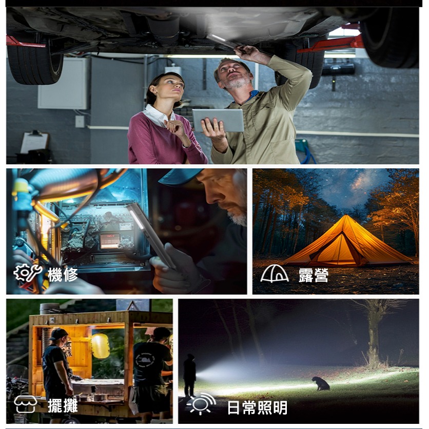 COB工作燈 強光手電筒 磁吸式 Type-C充電 汽修維修燈 露營燈 多功能筆夾燈 LED手電筒 夜釣照明 工作照明燈-細節圖6