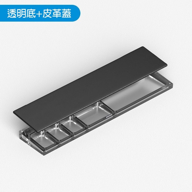 機械鍵盤手托 磁吸腕托 滑鼠掌托 手腕墊 護手桌上收納盒 透明壓克力皮革護腕墊 辦公鍵盤托-細節圖10