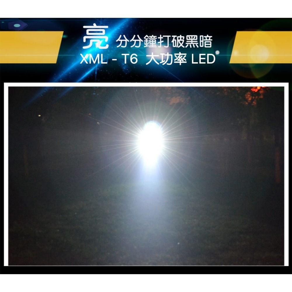 T6強光手電筒 USB充電 變焦LED手電筒 戰術手電筒 超亮手電筒 18650鋰電池 防水手電筒 露營登山-細節圖11