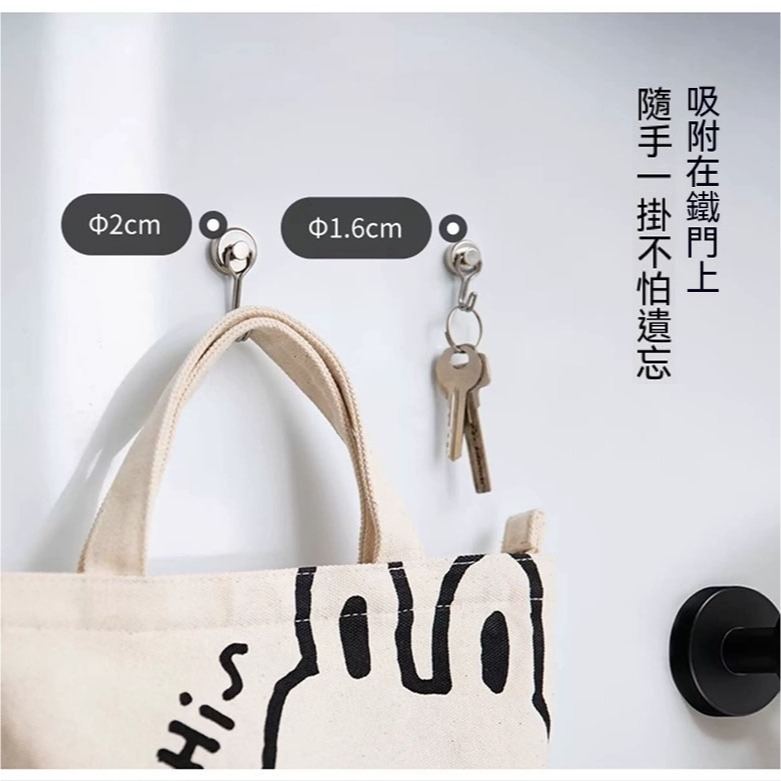 冰箱側邊總是亂成一團？強力磁吸掛鉤免打孔可旋轉 廚房油煙機金屬掛勾 浴室收納磁鐵鉤 承重穩固不易掉落-細節圖7
