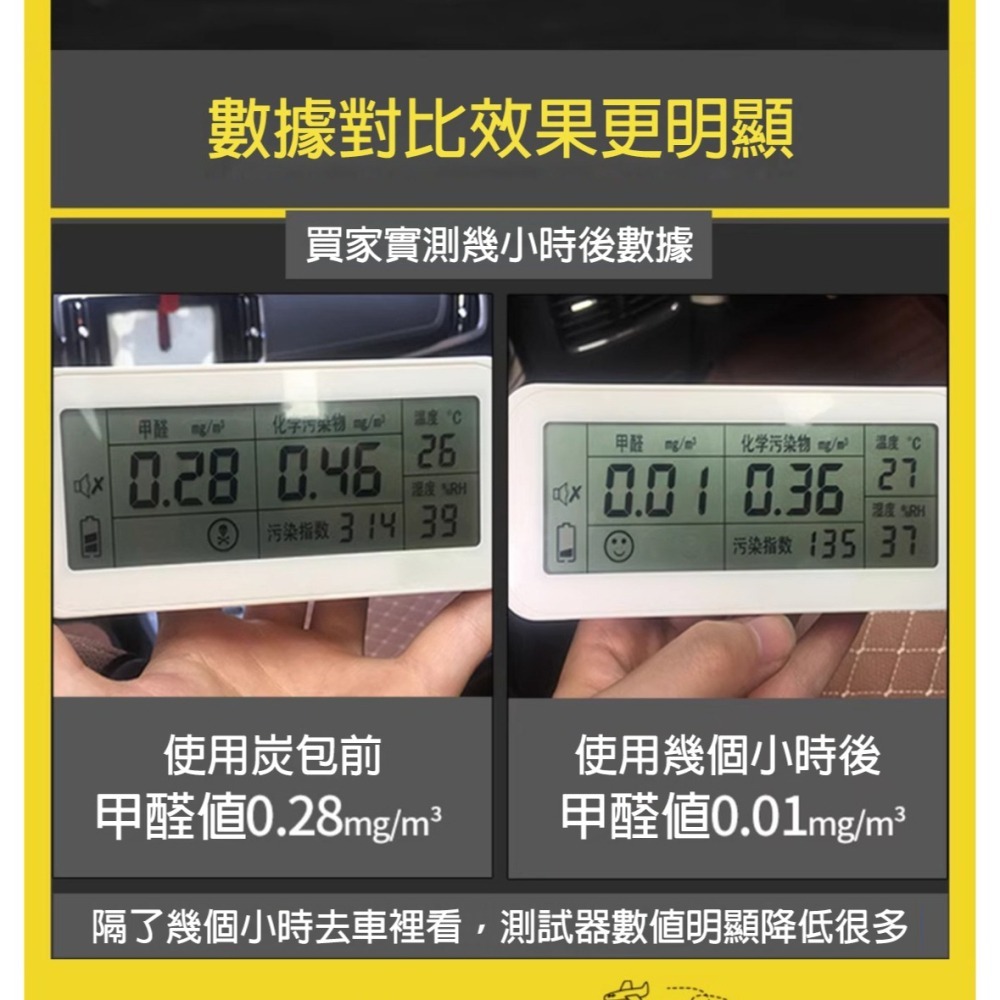 除甲醛率98.6% 納米礦晶竹炭包除甲醛 新車除異味活性碳包 車內除臭去味神器-細節圖3