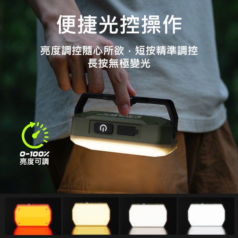 磁吸露營燈 4000mAh大容量 Type-C快充 三光源白光暖光紅光 帳篷燈 戶外照明 工作燈 警示燈 IP44防水-細節圖5