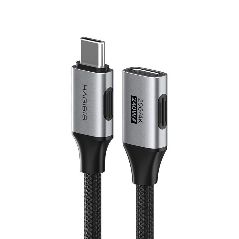 Type-C延長線 公對母 USB4 20Gbps 4K@60Hz 240W快充 PD3.1 雷電5 編織耐磨數據線-細節圖10