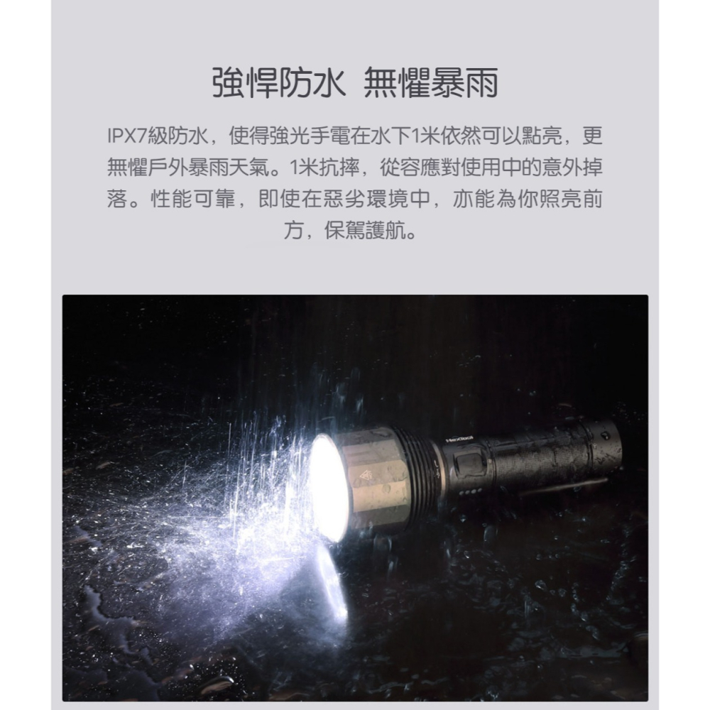 NexTool納拓強光手電筒 2000流明 380米遠射 Type-C充電 5000mAh 戶外露營-細節圖6