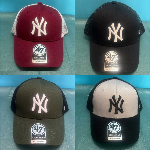 MLB時尚潮流帽子NY帽子大標棒球帽字母彎檐帽可調節潮la遮陽帽鴨舌帽防曬帽