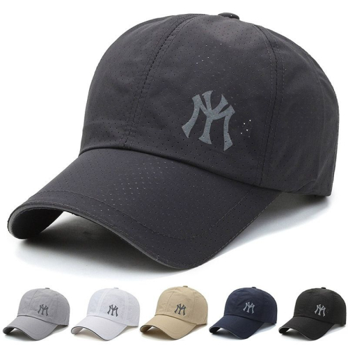 MLB遮陽防曬網眼透氣速乾帽子夏季NY男士休閒戶外運動棒球帽女士鴨舌帽子