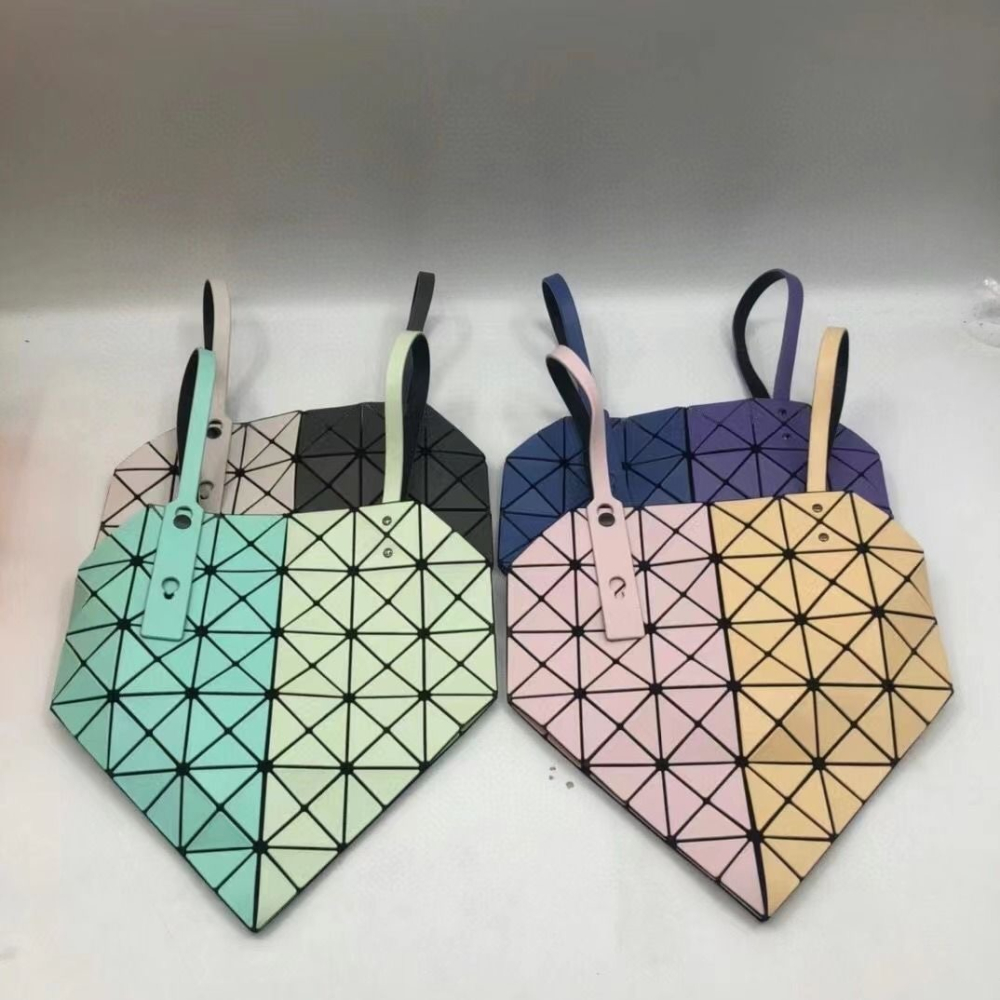 女生單肩包 啞面手提袋 日本幾何菱格包 六格拼色系列女包 購物袋 托特包 百變折疊包-細節圖2
