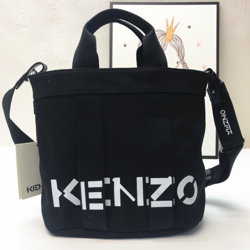 KENZO女生手提袋 斜背包 印花LOGO托特包 字母包 休閒百搭通勤女生包包 水桶包 帆布包包 大容量單肩包 簡約斜背