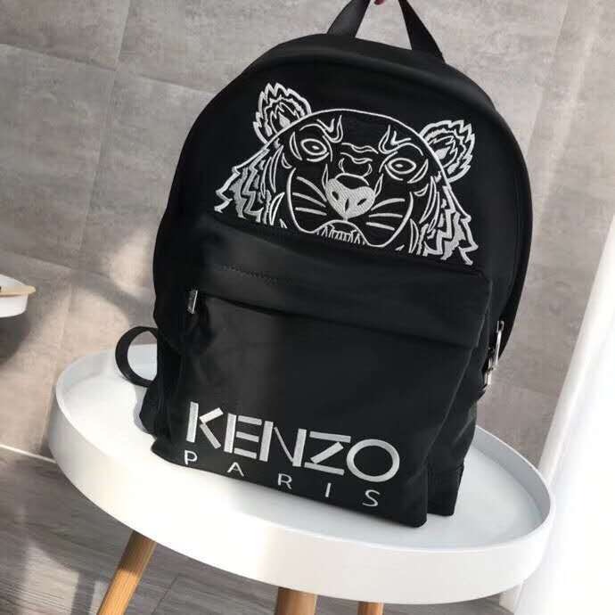 KENZO雙肩包 虎頭刺繡雙肩背包 男女通用款後背包 防水大容量背包 尼龍情侶背包 學生書包 休閒運動背包 出差旅行背包-細節圖2