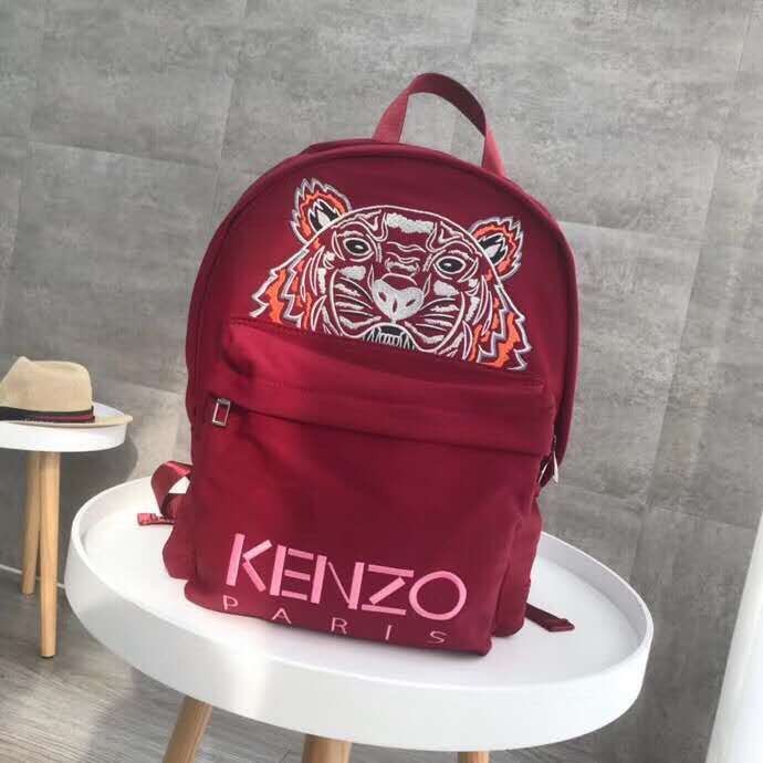 KENZO雙肩包 虎頭刺繡雙肩背包 男女通用款後背包 防水大容量背包 尼龍情侶背包 學生書包 休閒運動背包 出差旅行背包-細節圖4