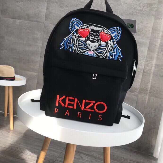 KENZO雙肩包 虎頭刺繡雙肩背包 男女通用款後背包 防水大容量背包 尼龍情侶背包 學生書包 休閒運動背包 出差旅行背包-細節圖5