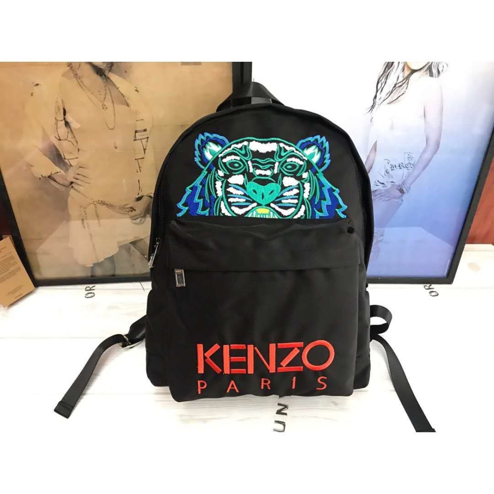 KENZO雙肩包 虎頭刺繡雙肩背包 男女通用款後背包 防水大容量背包 尼龍情侶背包 學生書包 休閒運動背包 出差旅行背包-細節圖10