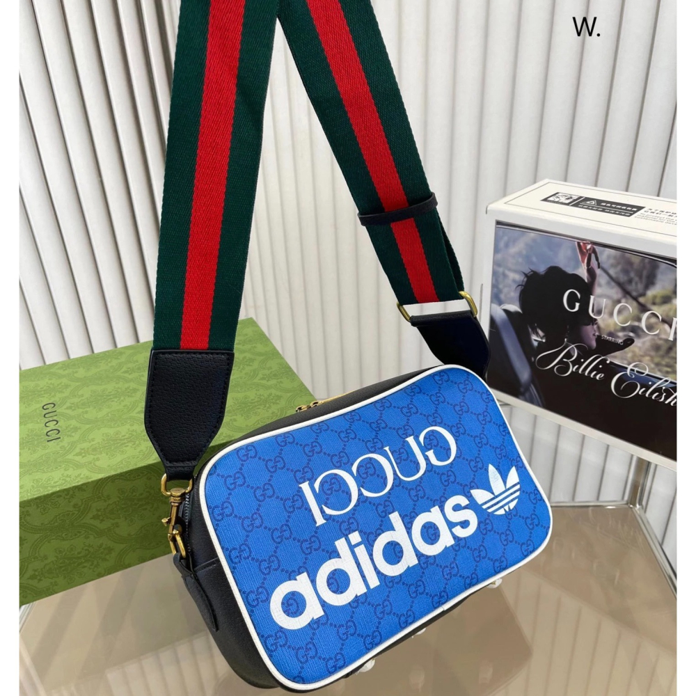 Adidas背包 愛迪達斜背包 男女款相機包 adidas*GUCCI聯名款相機包 單肩包 側背包 時尚休閒背包 旅行包-細節圖5