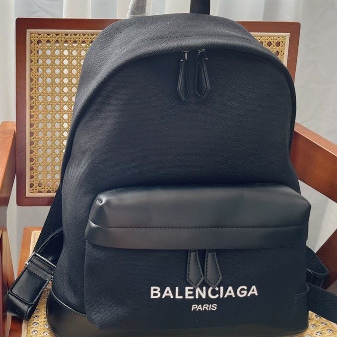 Balenciag背包 巴黎世家雙肩包 男女通用款後背包 帆布包包 男生雙肩包 大容量電腦包 學生書包 多隔層筆電背包-細節圖4