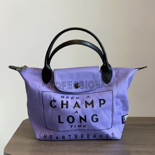 Longchamp包包 龍驤餃子包 聯名款單肩包 女生包包 手提袋 大容量餃子包 小號限定色紫色餃子包 休閒通勤背包 防