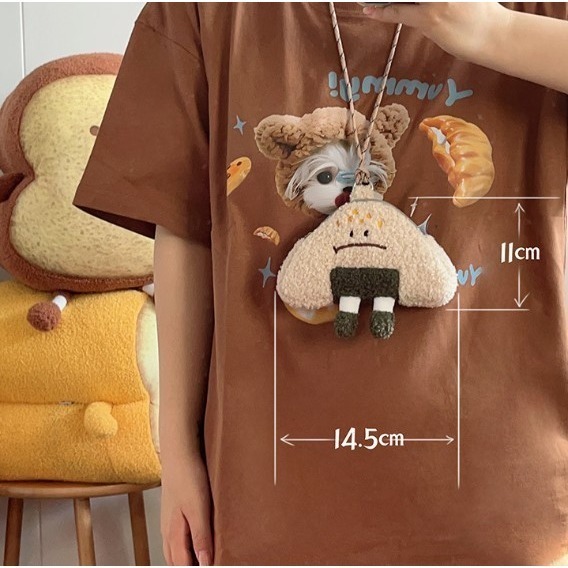 [WHAC] | 肚子餓了✨斜背可愛飯糰包 飯糰斜背包 飯糰零錢包掛脖 可愛掛脖零錢包 掛書包零錢包-細節圖4