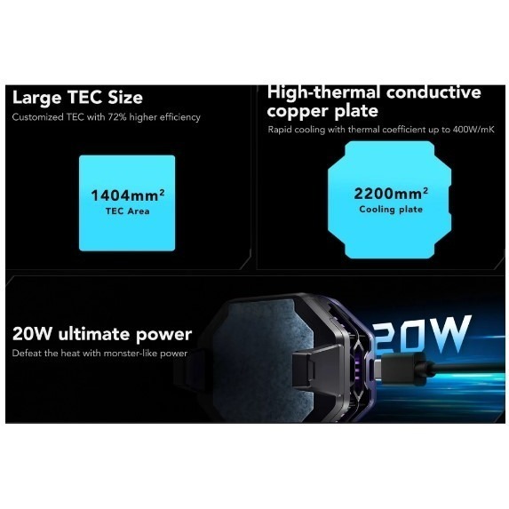 【梓萌電玩】散熱風扇 冰封制冷背夾3pro版 黑鯊 Black Shark 手機散熱器 追劇神器 手機不燙神器-細節圖6