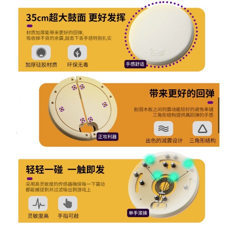 【梓萌電玩】現貨 日本良值 第三代 太鼓之達人 NS PS4 PS5 太鼓 L768 專業太鼓 35公分鼓面 控制器-細節圖4