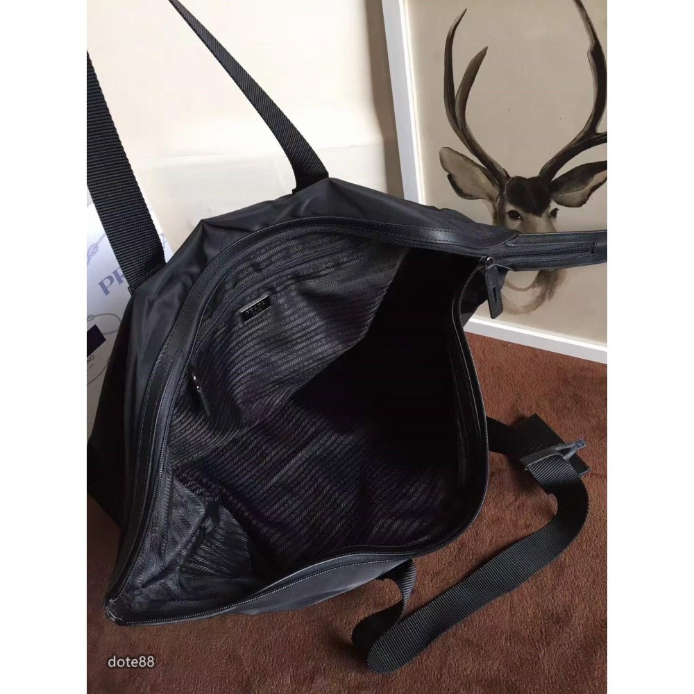 普拉達Prada三角標男女款旅行包進口面料細節做工精緻手提單肩斜挎-細節圖5