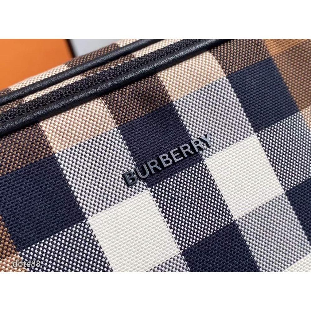 Burberry巴寶莉帆布格紋相機包男女都合適，肩帶可以調節的手感柔糯非常舒適超級耐用耐髒容量大包-細節圖7