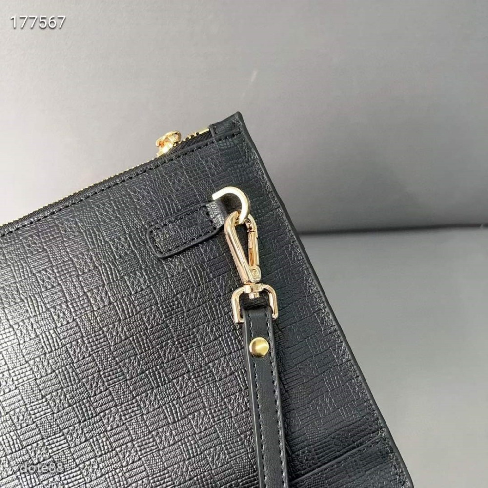 Burberry 巴寶莉男士摔紋牛皮手拿包夾包信封包 採用精湛鑲嵌細工經典百搭實物拍攝高品質生日節日禮物父親節禮物-細節圖5