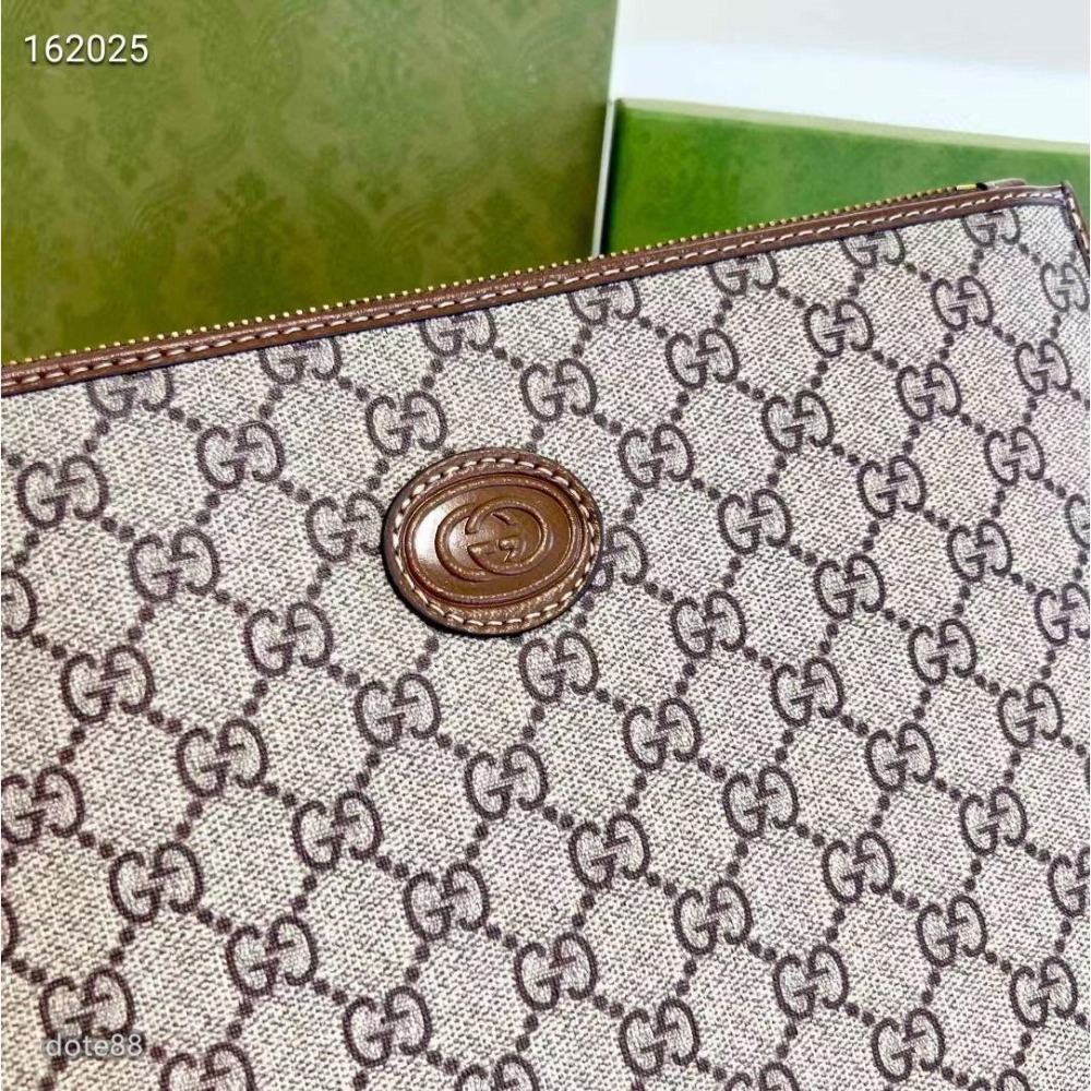 GUCCI古馳互扣式雙G手拿包內裡耐磨休閒 運動 逛街 宴會  晚宴  交換禮物  父親節禮物出門必備  百搭 簡約-細節圖5