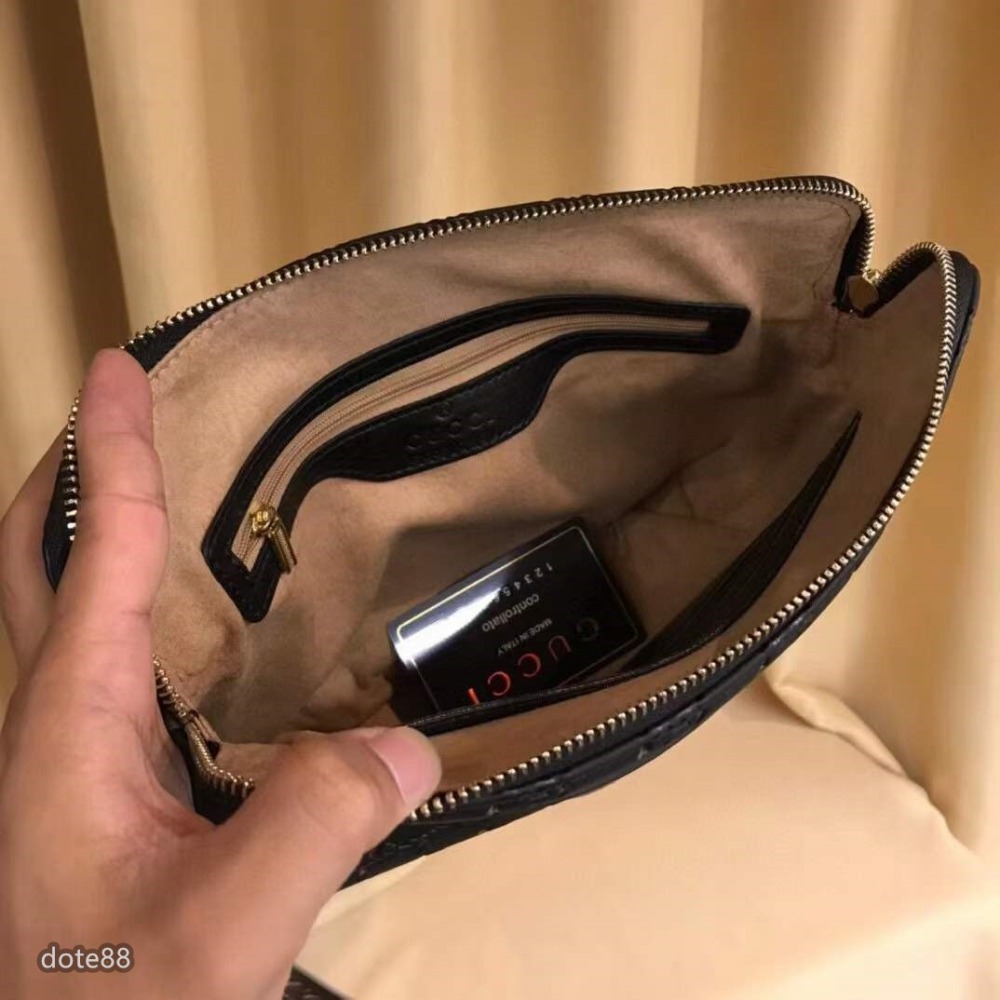 GUCCI古馳高端大氣義大利進口頂級牛皮完美版型男士必備手拿包休閒  逛街 宴會  晚宴  交換禮物  父親節禮物-細節圖7