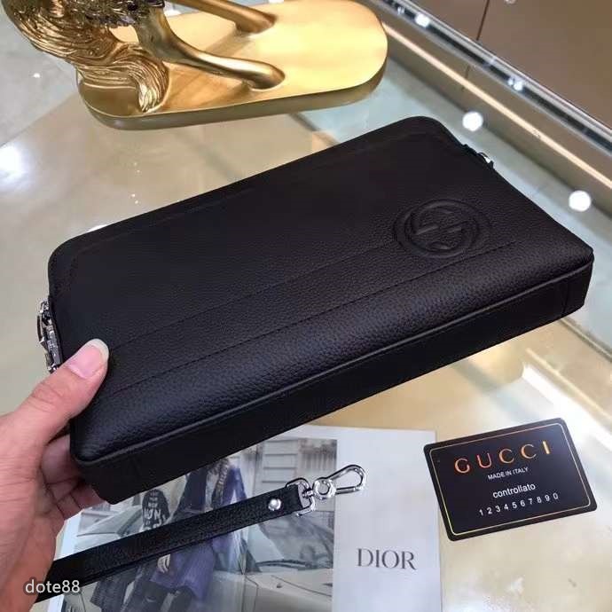 GUCCI古馳高端大氣採用進口牛皮，半定型設計，帶密碼鎖，款式簡單大方手拿包休閒 運動  宴會  晚宴  交換禮物-細節圖7