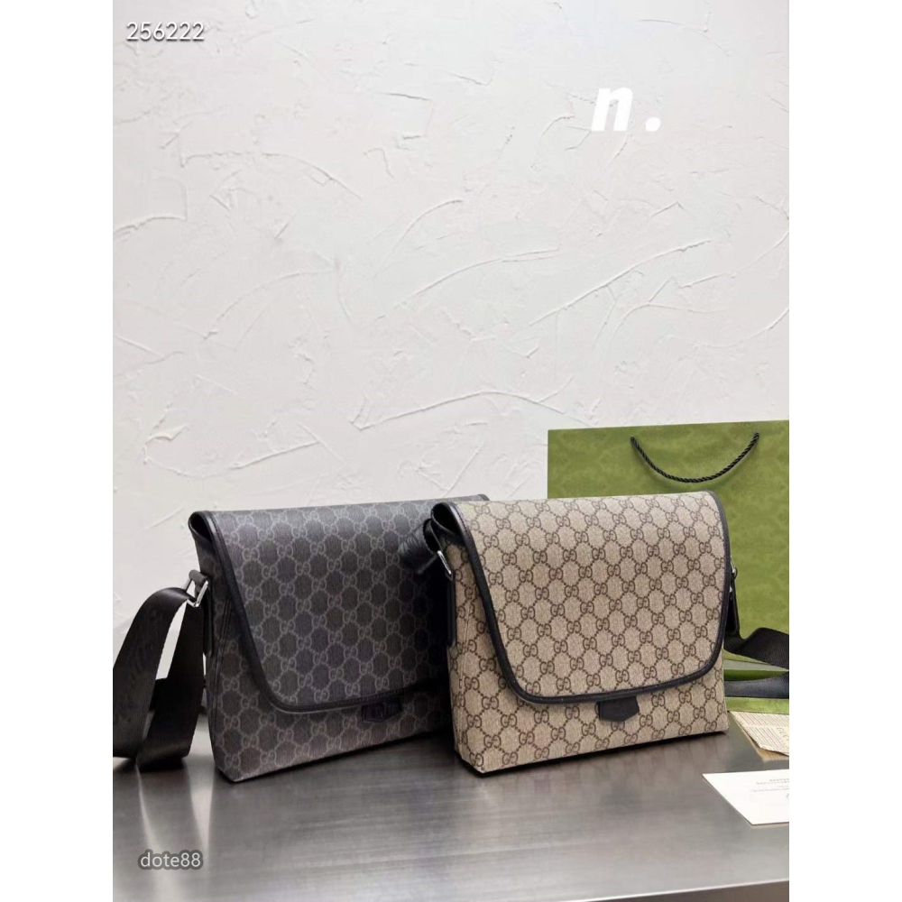 GUCCI古馳高端大氣新款斜挎男包公事包多功能大容量時尚潮流休閒男包進口pvc配頭層牛皮簡單休閒單肩包生日禮物百搭-細節圖3