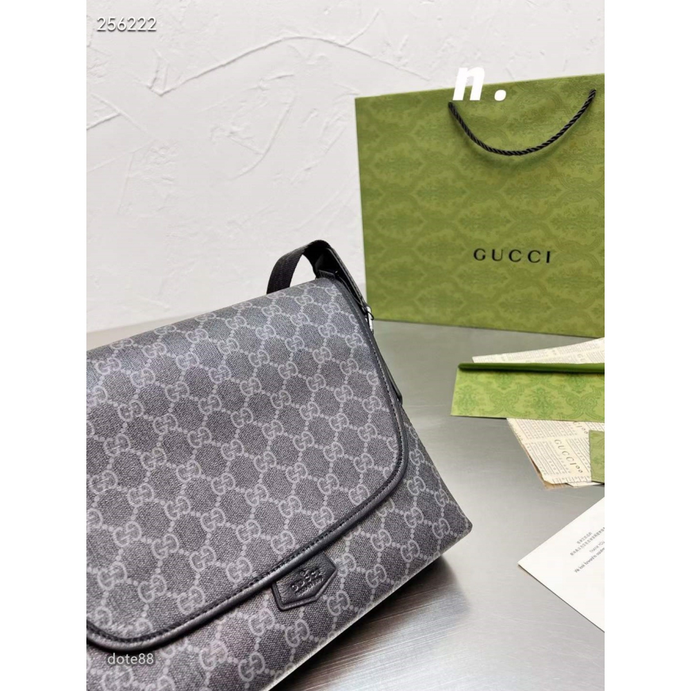 GUCCI古馳高端大氣新款斜挎男包公事包多功能大容量時尚潮流休閒男包進口pvc配頭層牛皮簡單休閒單肩包生日禮物百搭-細節圖4