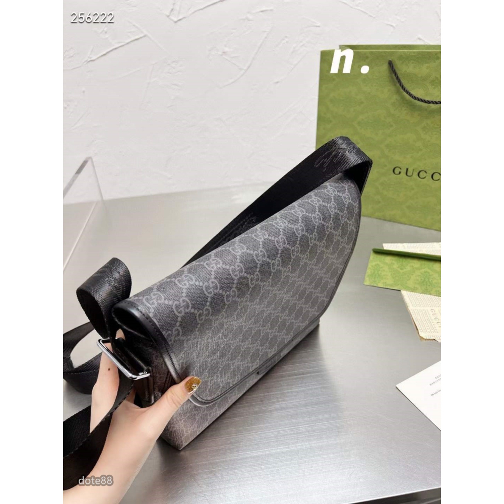 GUCCI古馳高端大氣新款斜挎男包公事包多功能大容量時尚潮流休閒男包進口pvc配頭層牛皮簡單休閒單肩包生日禮物百搭-細節圖5