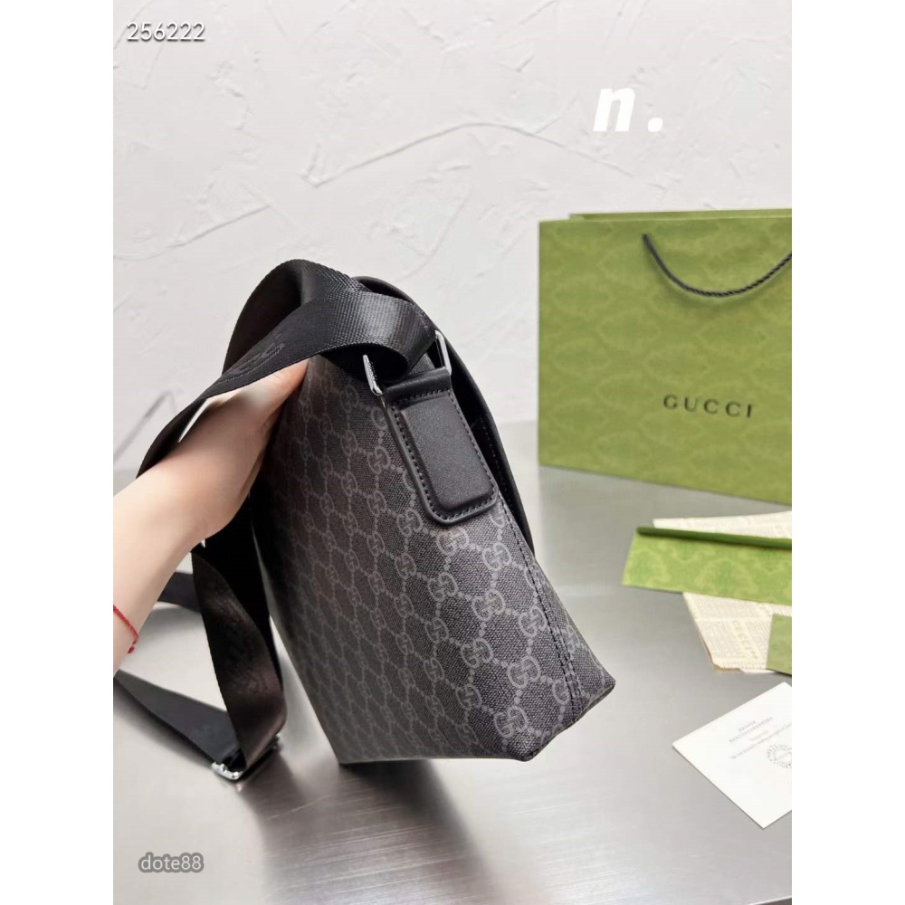 GUCCI古馳高端大氣新款斜挎男包公事包多功能大容量時尚潮流休閒男包進口pvc配頭層牛皮簡單休閒單肩包生日禮物百搭-細節圖7