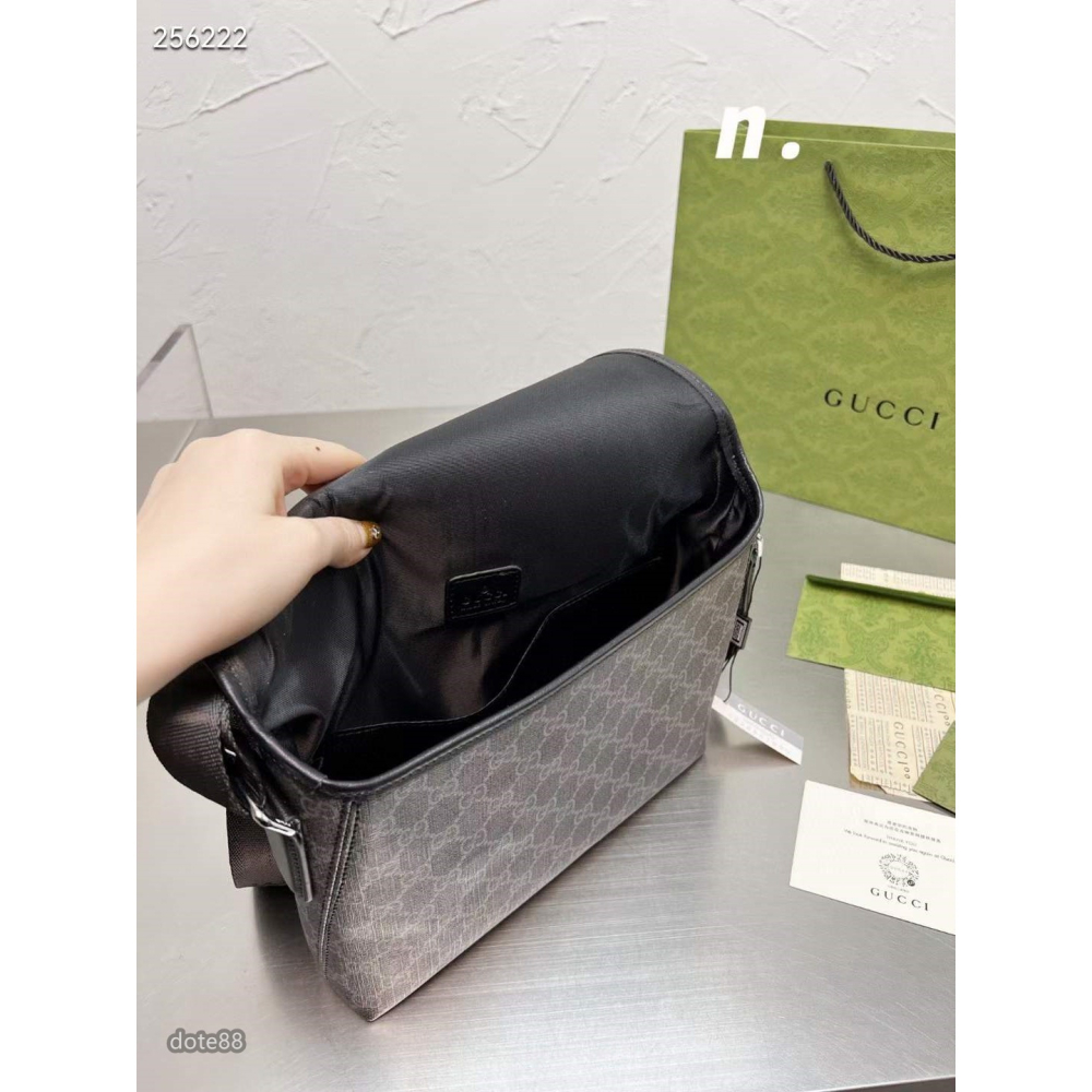 GUCCI古馳高端大氣新款斜挎男包公事包多功能大容量時尚潮流休閒男包進口pvc配頭層牛皮簡單休閒單肩包生日禮物百搭-細節圖9