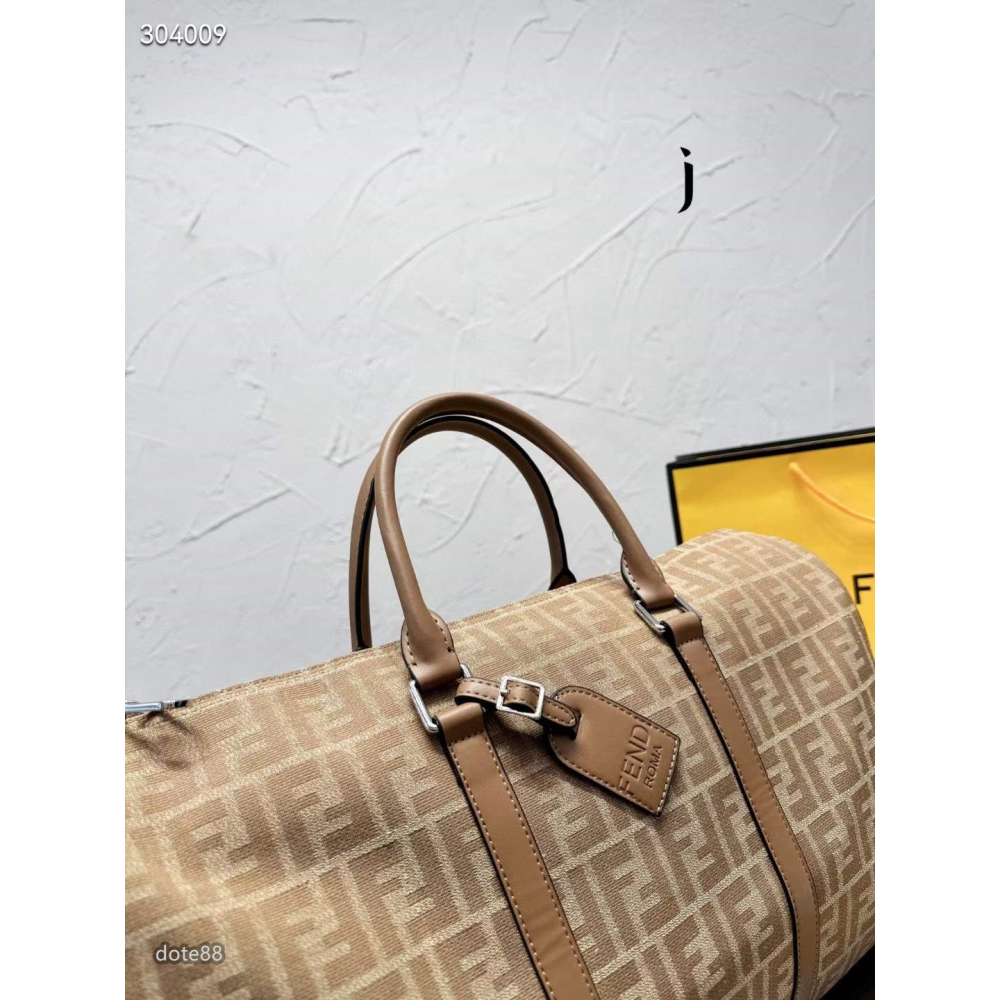 芬迪Fendi旅行包手提袋老印花百搭大容量男女通用款時尚性價比超高禮物簡約耐磨衣服/鞋子超能裝 出門必備 奢華  素色-細節圖2