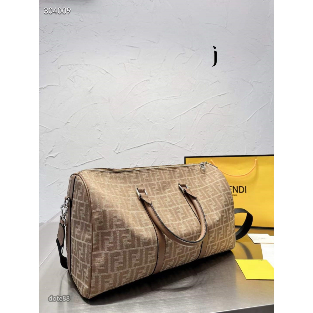 芬迪Fendi旅行包手提袋老印花百搭大容量男女通用款時尚性價比超高禮物簡約耐磨衣服/鞋子超能裝 出門必備 奢華  素色-細節圖4