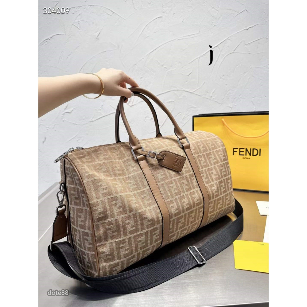 芬迪Fendi旅行包手提袋老印花百搭大容量男女通用款時尚性價比超高禮物簡約耐磨衣服/鞋子超能裝 出門必備 奢華  素色-細節圖5