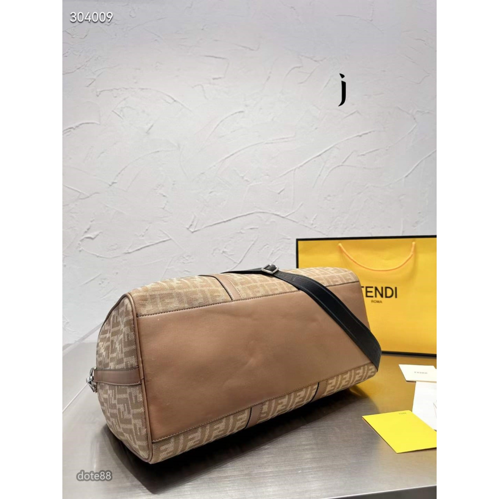 芬迪Fendi旅行包手提袋老印花百搭大容量男女通用款時尚性價比超高禮物簡約耐磨衣服/鞋子超能裝 出門必備 奢華  素色-細節圖6