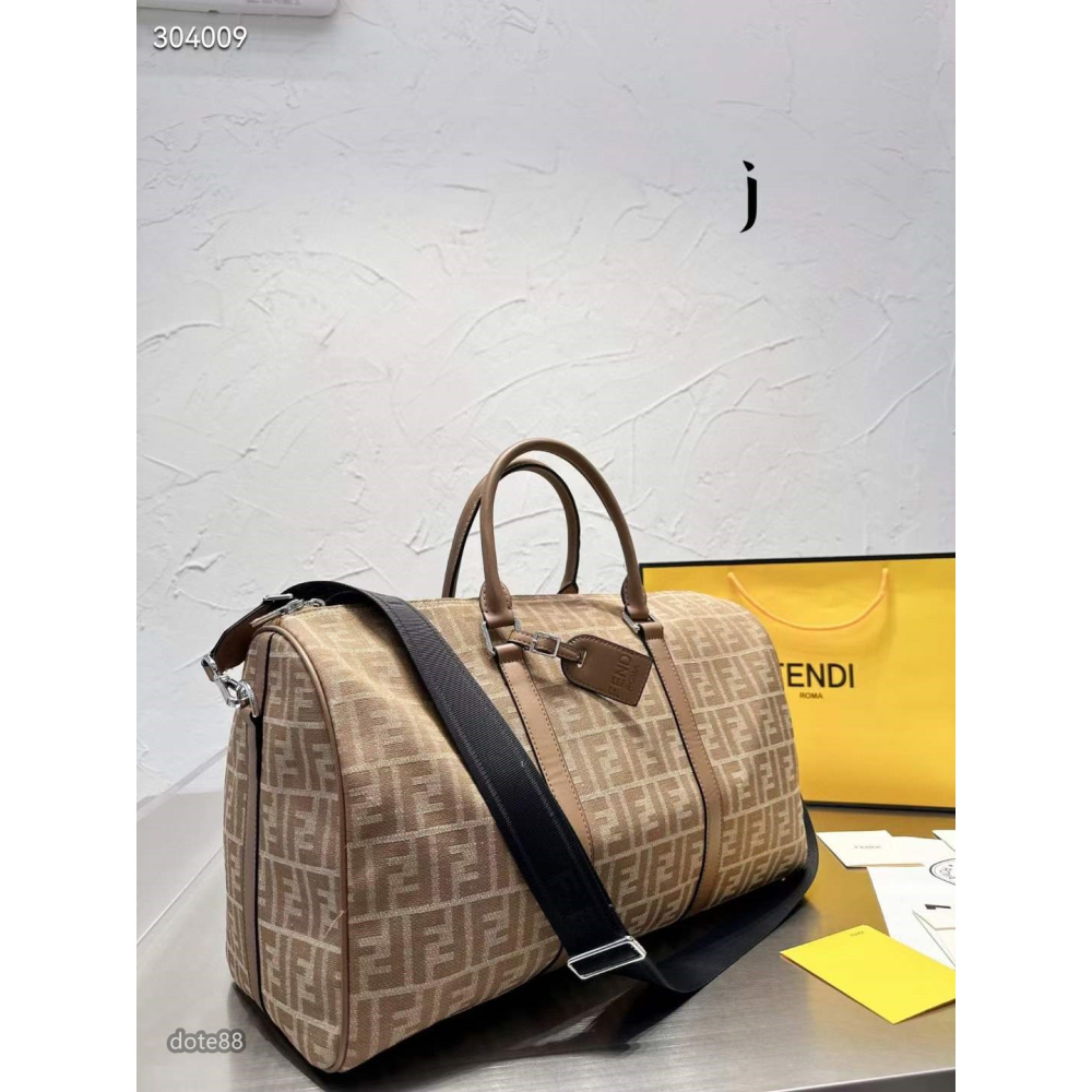 芬迪Fendi旅行包手提袋老印花百搭大容量男女通用款時尚性價比超高禮物簡約耐磨衣服/鞋子超能裝 出門必備 奢華  素色-細節圖7